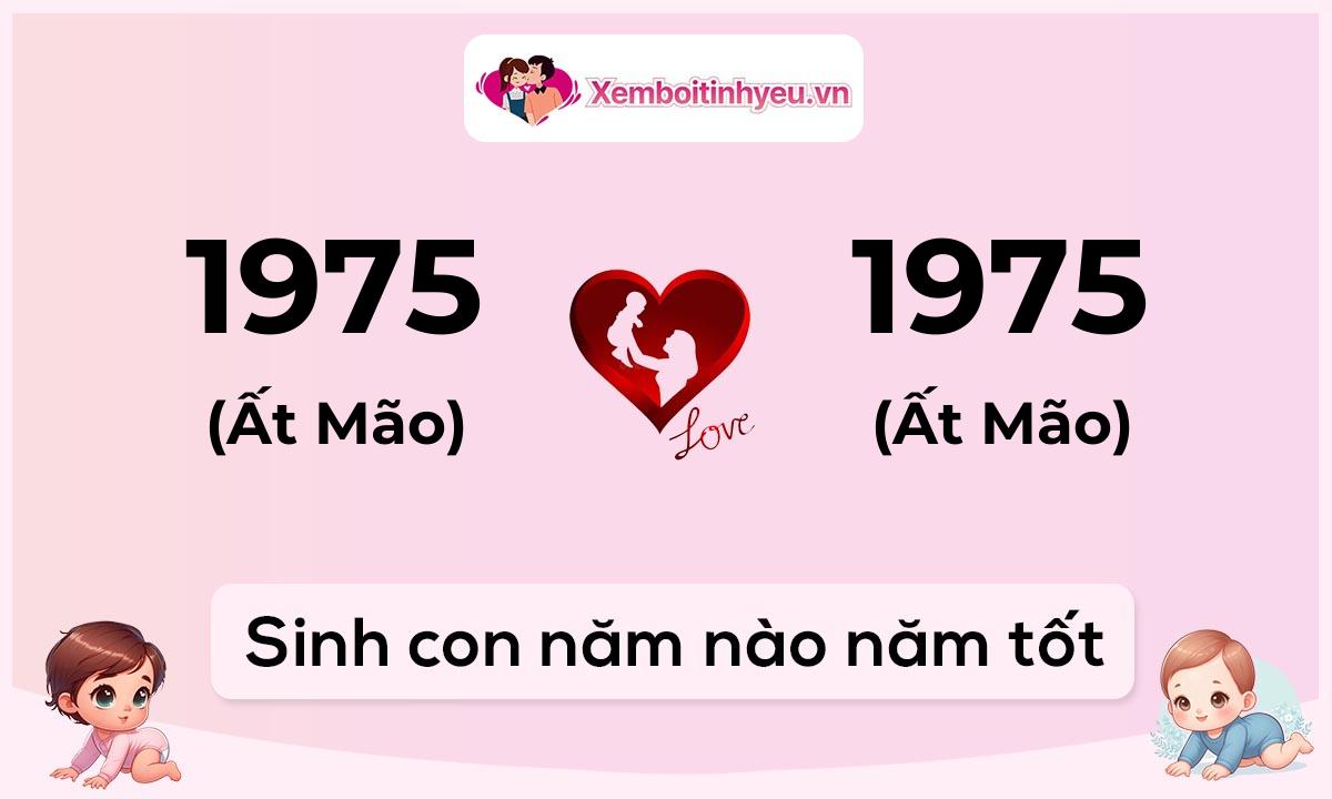 Chồng 1975 tuổi Ất Mão và vợ 1975 tuổi Ất Mão sinh con năm nào tốt