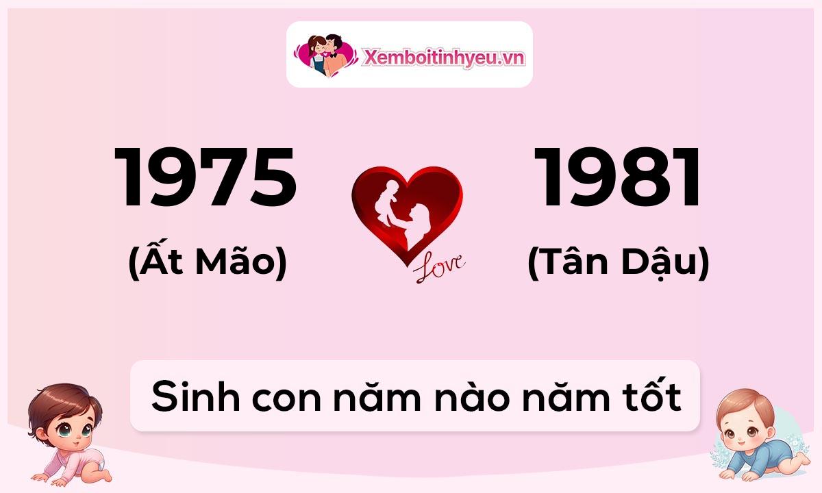 Chồng 1975 tuổi Ất Mão và vợ 1981 tuổi Tân Dậu sinh con năm nào tốt