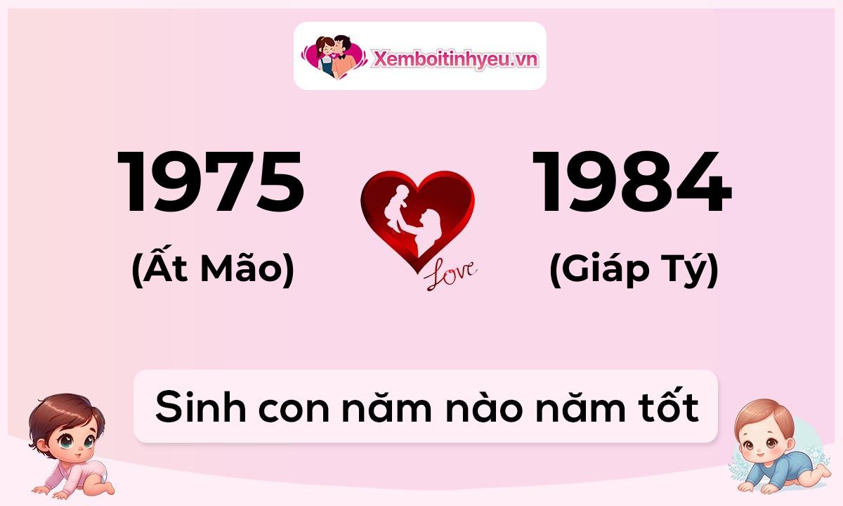 Chồng 1975 tuổi Ất Mão và vợ 1984 tuổi Giáp Tý sinh con năm nào tốt