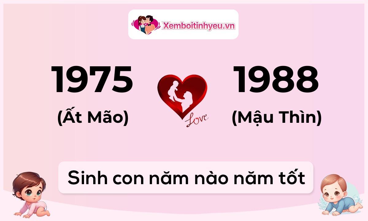 Chồng 1975 tuổi Ất Mão và vợ 1988 tuổi Mậu Thìn sinh con năm nào tốt