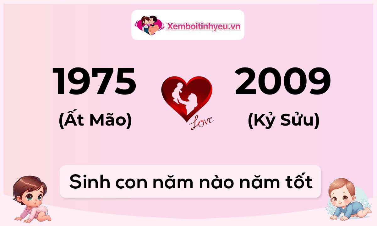 Chồng 1975 tuổi Ất Mão và vợ 2009 tuổi Kỷ Sửu sinh con năm nào tốt