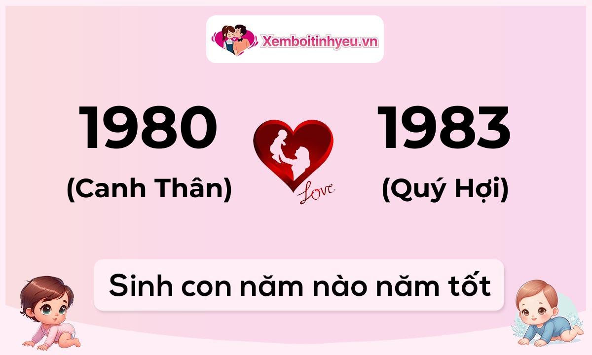 Chồng 1980 tuổi Canh Thân và vợ 1983 tuổi Quý Hợi sinh con năm nào tốt