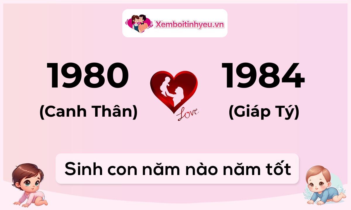 Chồng 1980 tuổi Canh Thân và vợ 1984 tuổi Giáp Tý sinh con năm nào tốt