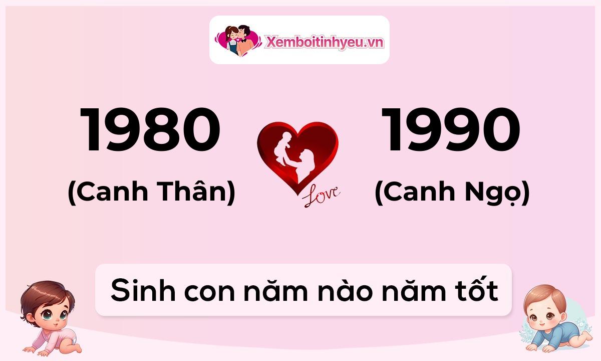 Chồng 1980 tuổi Canh Thân và vợ 1990 tuổi Canh Ngọ sinh con năm nào tốt