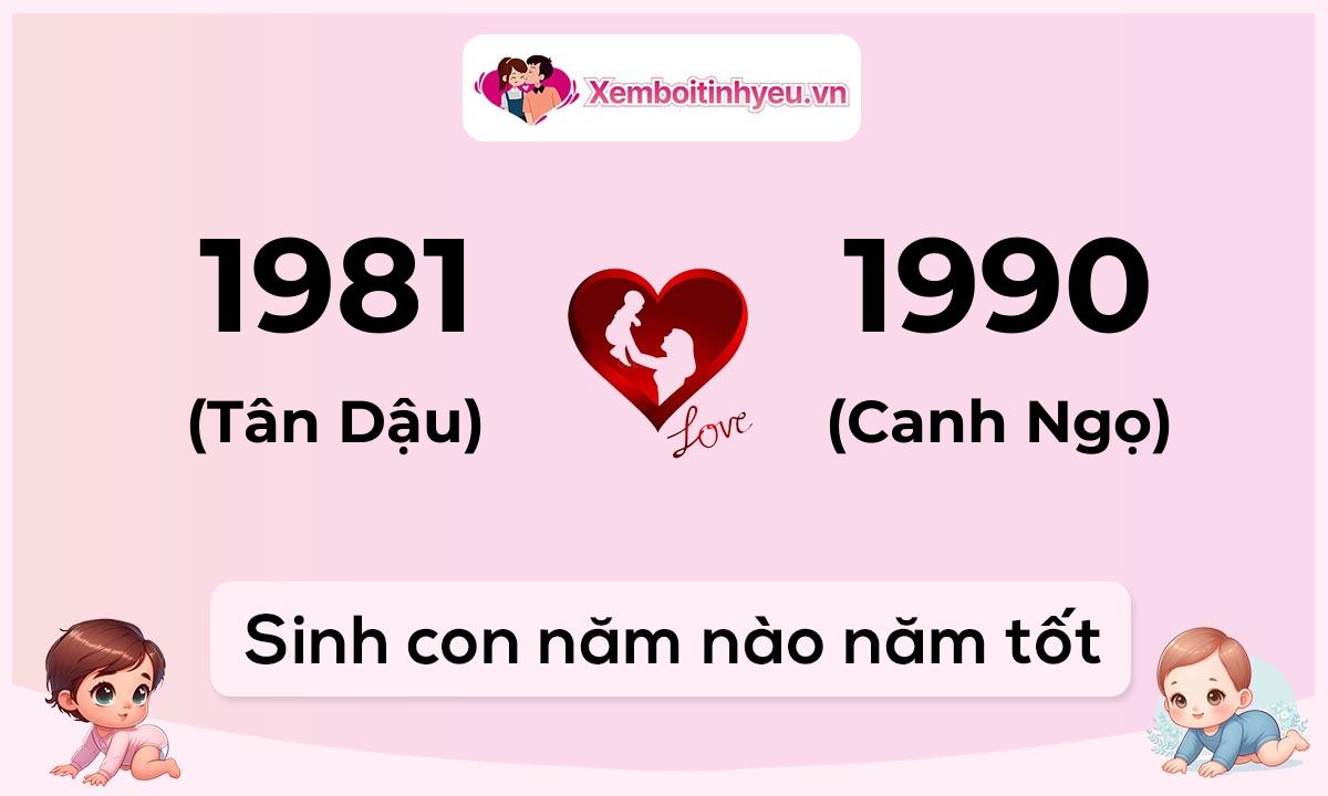 Chồng 1981 tuổi Tân Dậu và vợ 1990 tuổi Canh Ngọ sinh con năm nào tốt