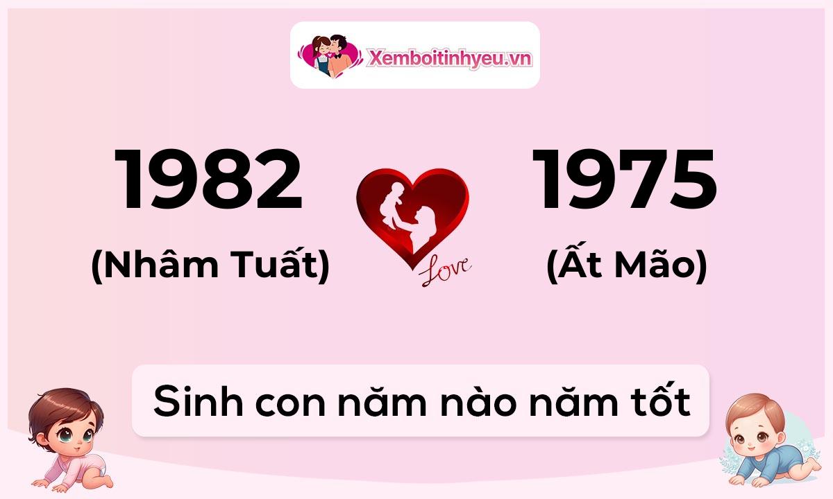 Chồng 1982 tuổi Nhâm Tuất và vợ 1975 tuổi Ất Mão sinh con năm nào tốt