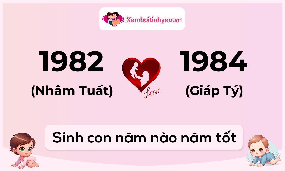 Chồng 1982 tuổi Nhâm Tuất và vợ 1984 tuổi Giáp Tý sinh con năm nào tốt