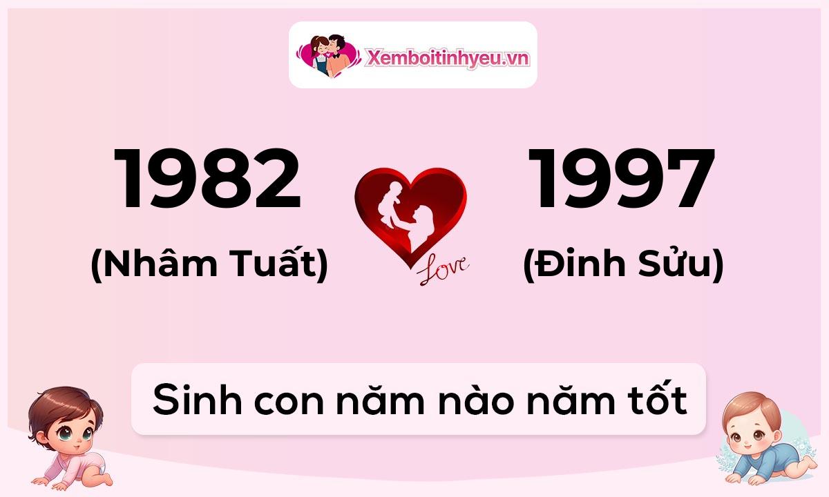 Chồng 1982 tuổi Nhâm Tuất và vợ 1997 tuổi Đinh Sửu sinh con năm nào tốt