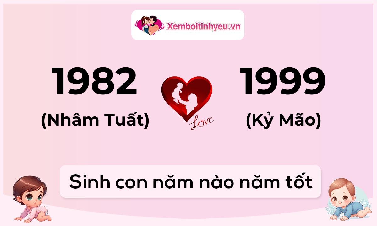 Chồng 1982 tuổi Nhâm Tuất và vợ 1999 tuổi Kỷ Mão sinh con năm nào tốt