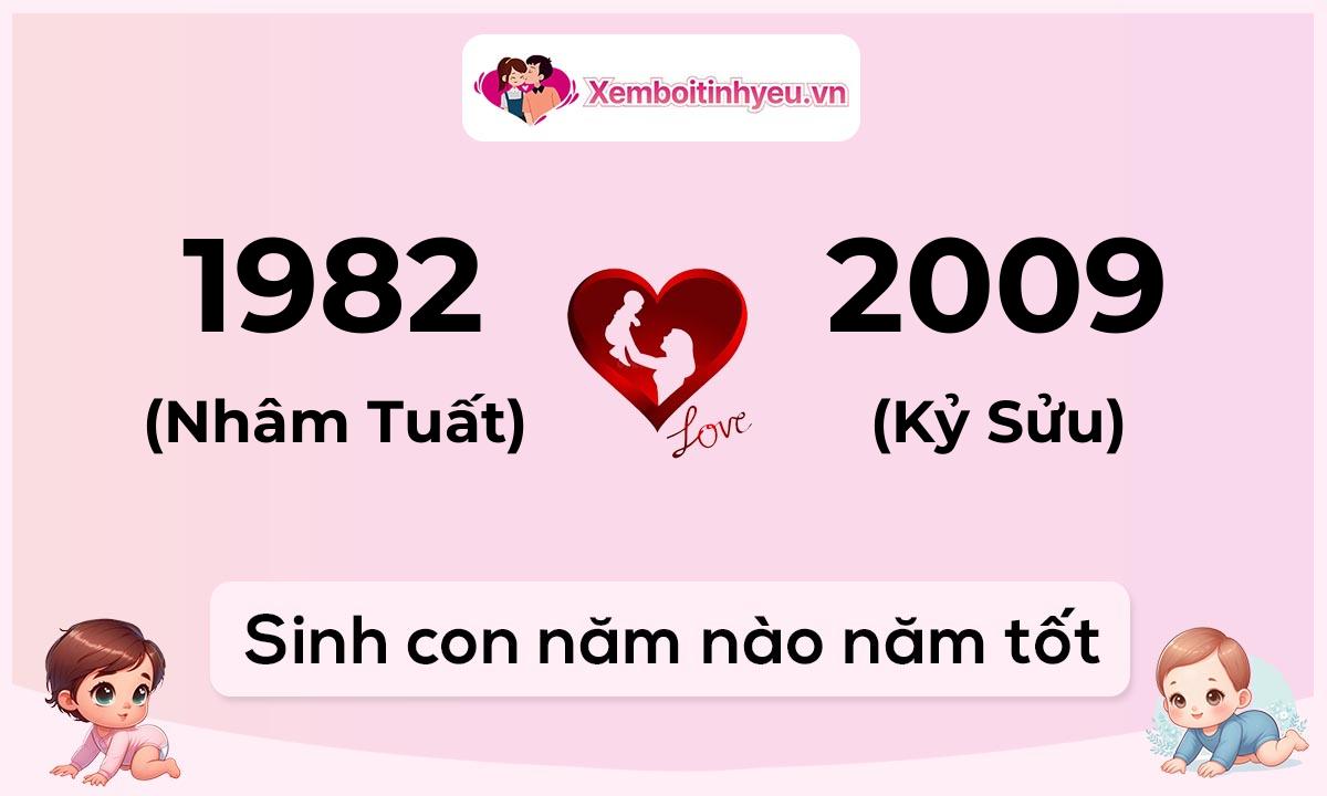Chồng 1982 tuổi Nhâm Tuất và vợ 2009 tuổi Kỷ Sửu sinh con năm nào tốt