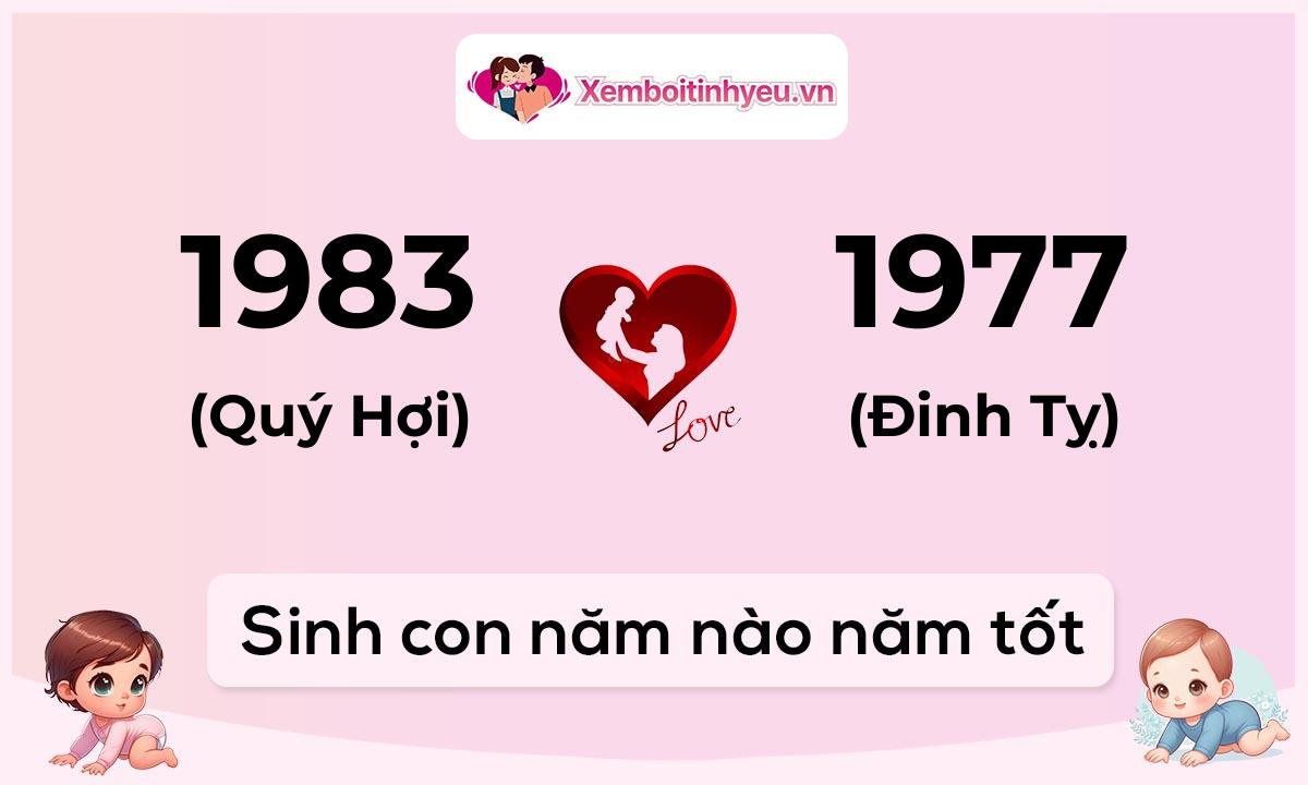 Chồng 1983 tuổi Quý Hợi và vợ 1977 tuổi Đinh Tỵ sinh con năm nào tốt