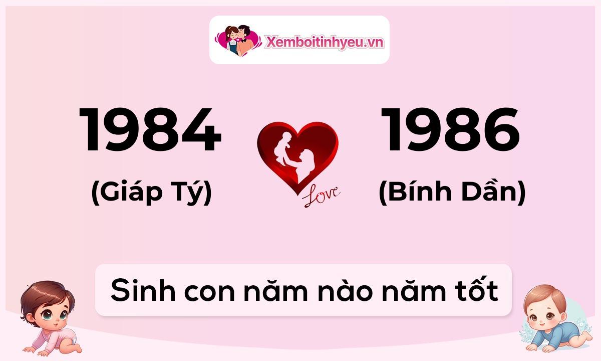 Chồng 1984 tuổi Giáp Tý và vợ 1986 tuổi Bính Dần sinh con năm nào tốt