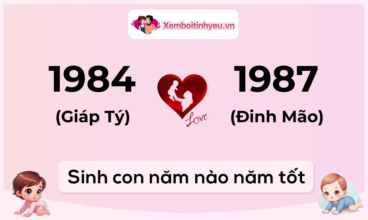 Chồng 1984 tuổi Giáp Tý và vợ 1987 tuổi Đinh Mão sinh con năm nào tốt