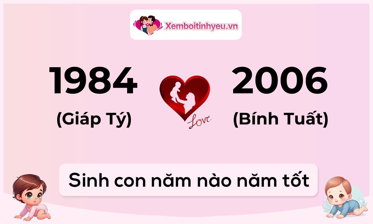 Chồng 1984 tuổi Giáp Tý và vợ 2006 tuổi Bính Tuất sinh con năm nào tốt