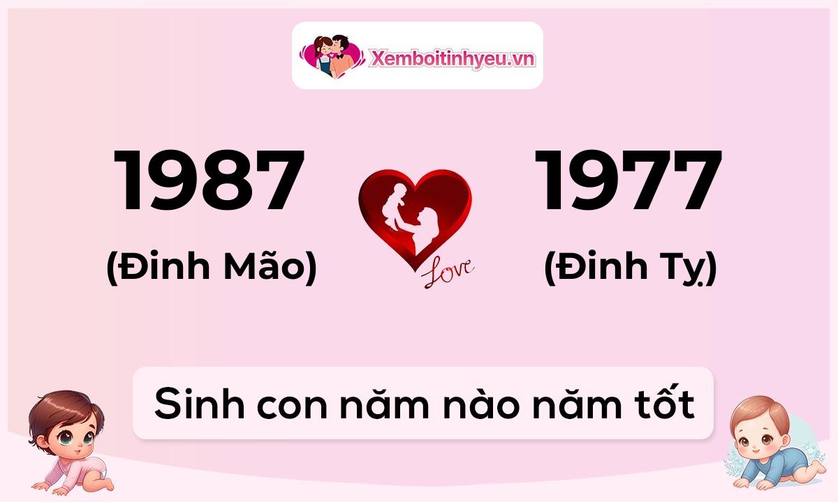 Chồng 1987 tuổi Đinh Mão và vợ 1977 tuổi Đinh Tỵ sinh con năm nào tốt