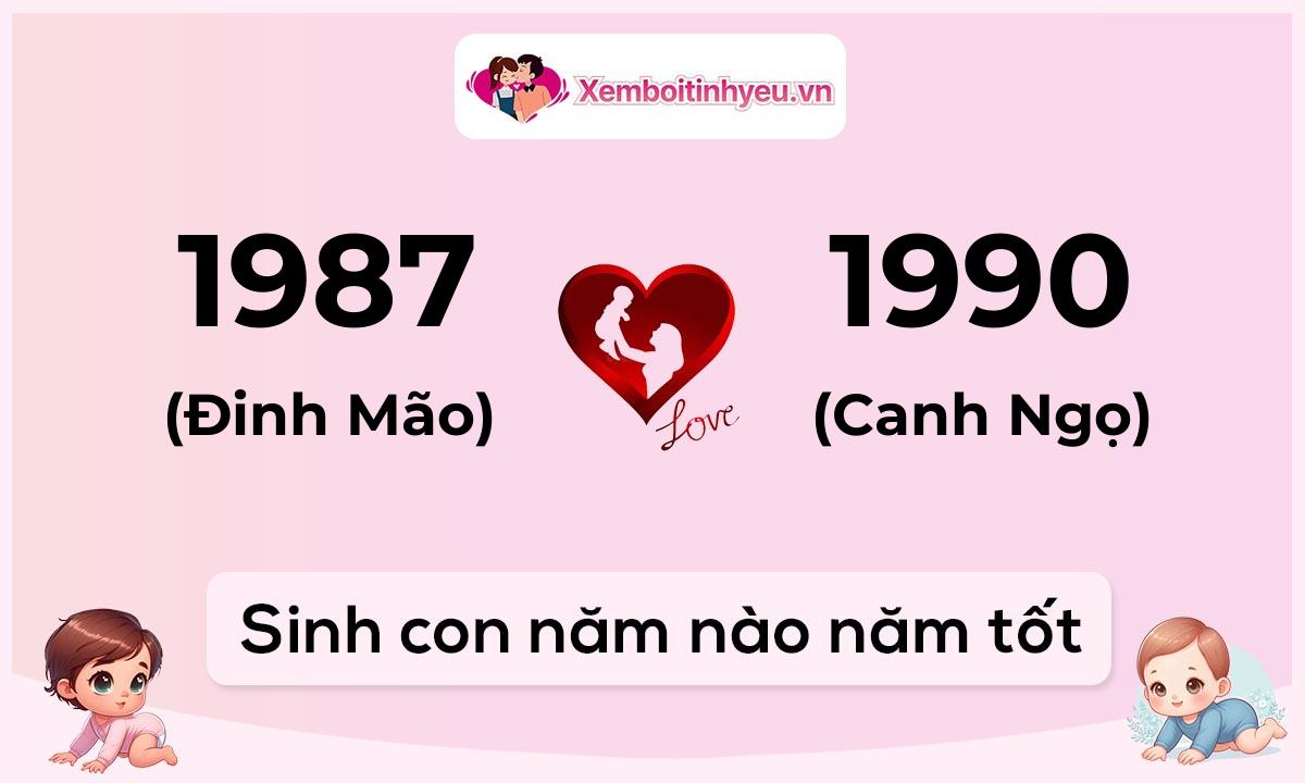 Chồng 1987 tuổi Đinh Mão và vợ 1990 tuổi Canh Ngọ sinh con năm nào tốt