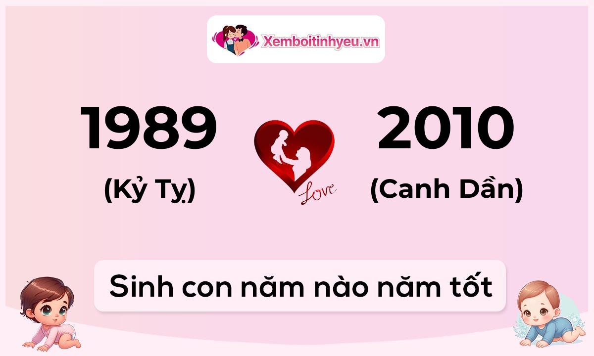 Chồng 1989 tuổi Kỷ Tỵ và vợ 2010 tuổi Canh Dần sinh con năm nào tốt