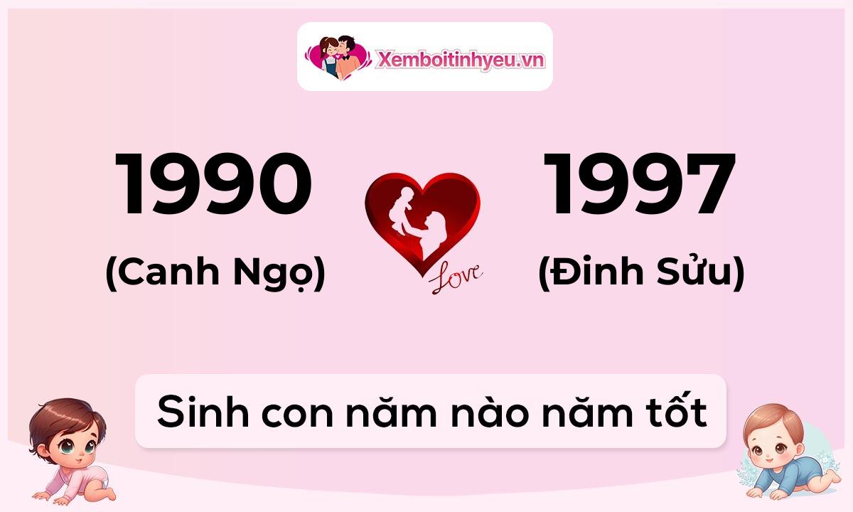 Chồng 1990 tuổi Canh Ngọ và vợ 1997 tuổi Đinh Sửu sinh con năm nào tốt