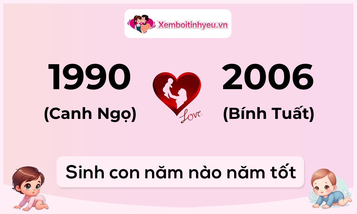 Chồng 1990 tuổi Canh Ngọ và vợ 2006 tuổi Bính Tuất sinh con năm nào tốt