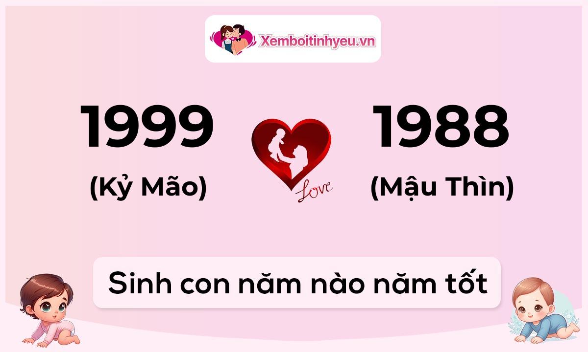 Chồng 1999 tuổi Kỷ Mão và vợ 1988 tuổi Mậu Thìn sinh con năm nào tốt