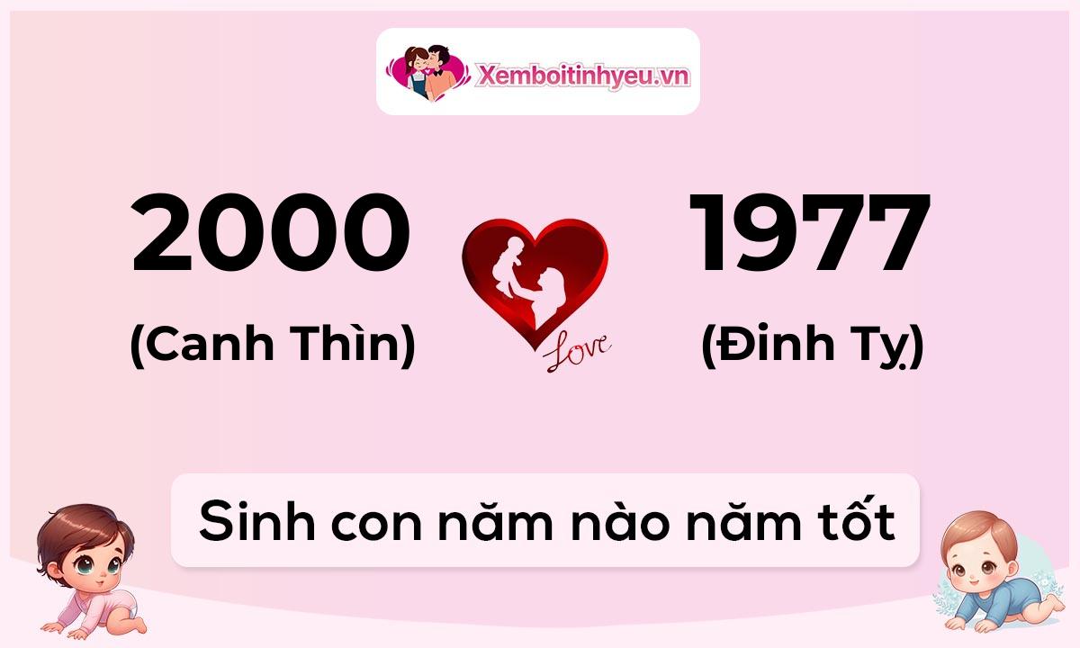 Chồng 2000 tuổi Canh Thìn và vợ 1977 tuổi Đinh Tỵ sinh con năm nào tốt