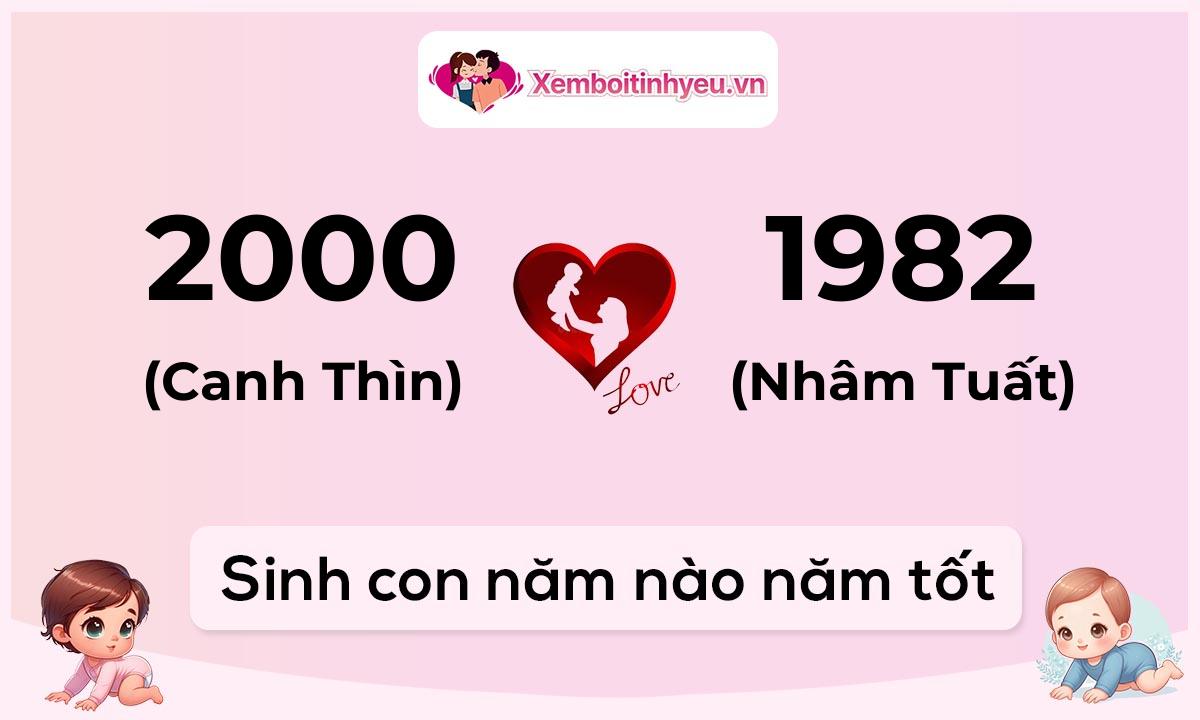 Chồng 2000 tuổi Canh Thìn và vợ 1982 tuổi Nhâm Tuất sinh con năm nào tốt