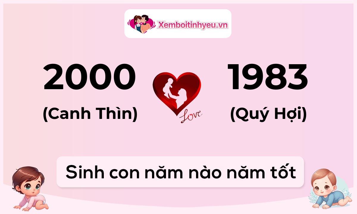 Chồng 2000 tuổi Canh Thìn và vợ 1983 tuổi Quý Hợi sinh con năm nào tốt