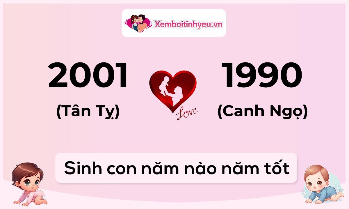 Chồng 2001 tuổi Tân Tỵ và vợ 1990 tuổi Canh Ngọ sinh con năm nào tốt