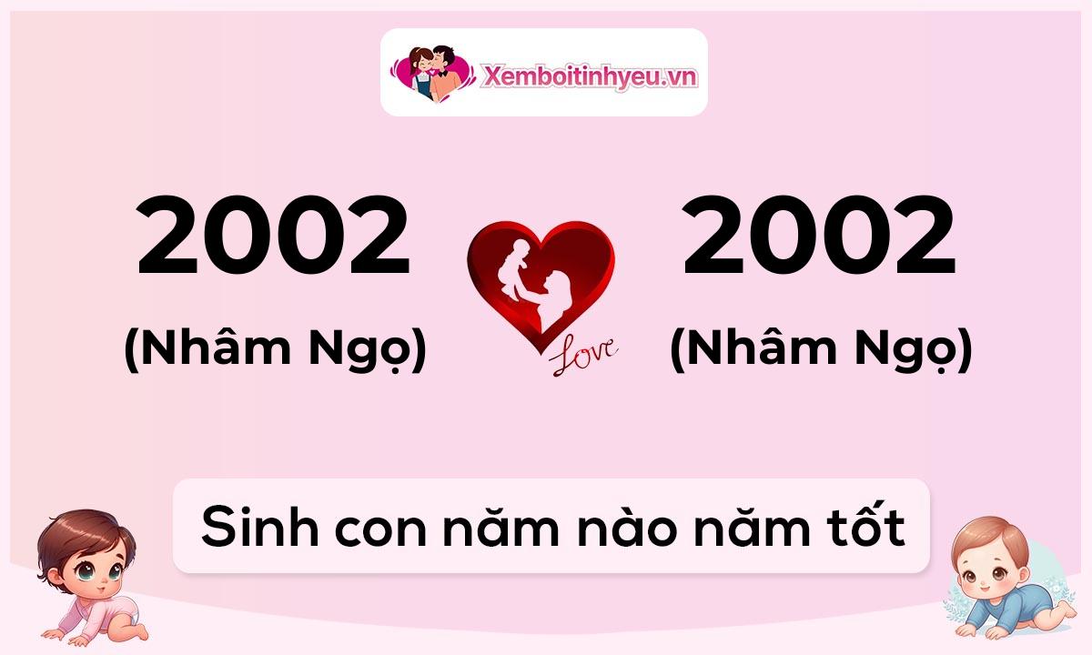 Chồng 2002 tuổi Nhâm Ngọ và vợ 2002 tuổi Nhâm Ngọ sinh con năm nào tốt