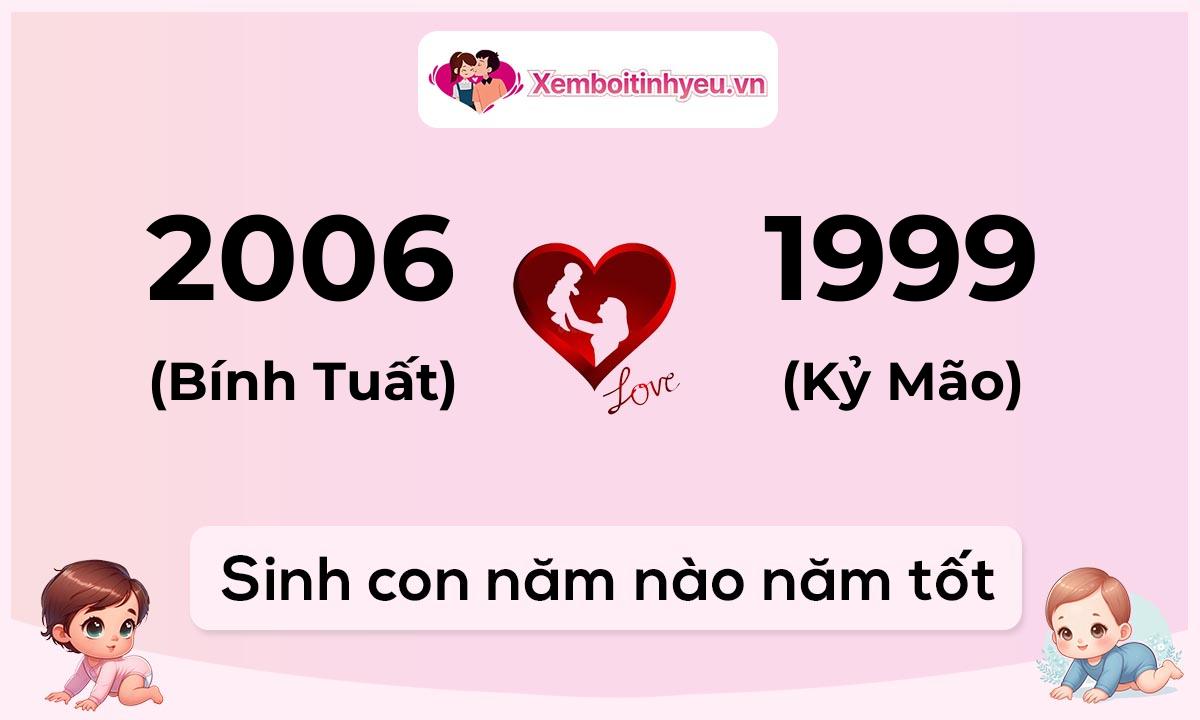 Chồng 2006 tuổi Bính Tuất và vợ 1999 tuổi Kỷ Mão sinh con năm nào tốt