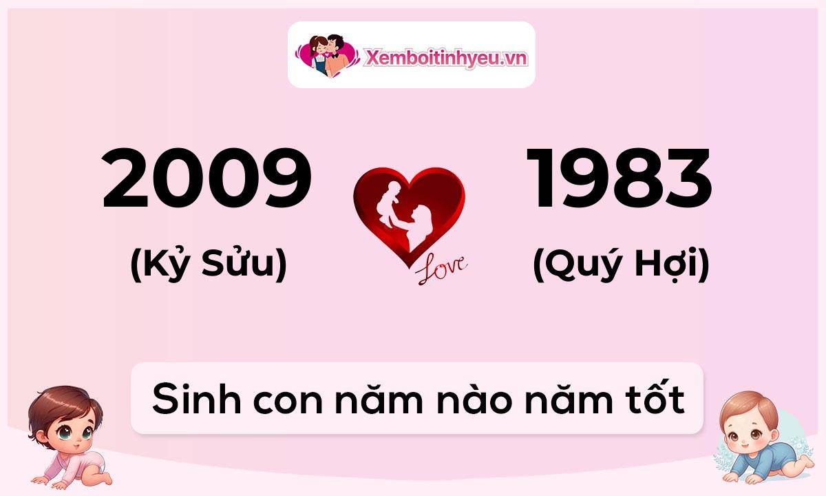 Chồng 2009 tuổi Kỷ Sửu và vợ 1983 tuổi Quý Hợi sinh con năm nào tốt