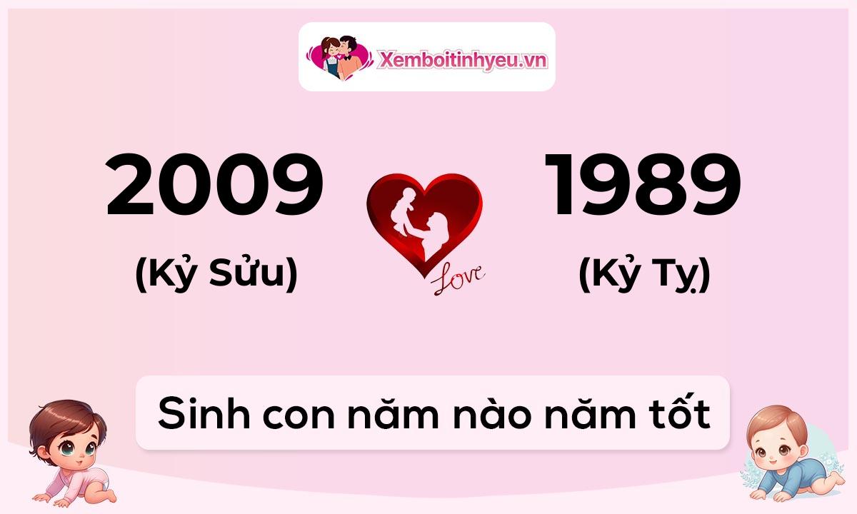 Chồng 2009 tuổi Kỷ Sửu và vợ 1989 tuổi Kỷ Tỵ sinh con năm nào tốt
