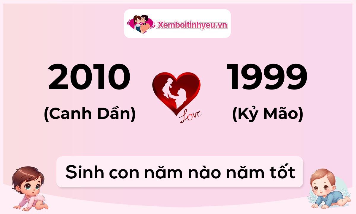 Chồng 2010 tuổi Canh Dần và vợ 1999 tuổi Kỷ Mão sinh con năm nào tốt