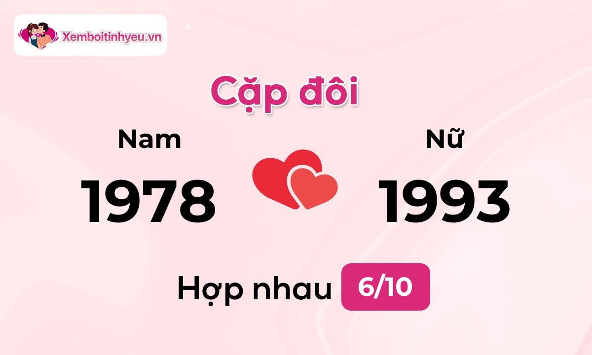 Độ hòa hợp giữa nam sinh năm 1978 và nữ sinh năm 1993