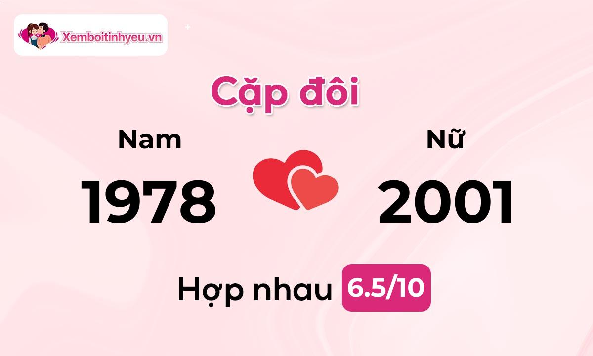 Độ hòa hợp giữa nam sinh năm 1978  và nữ sinh năm 2001