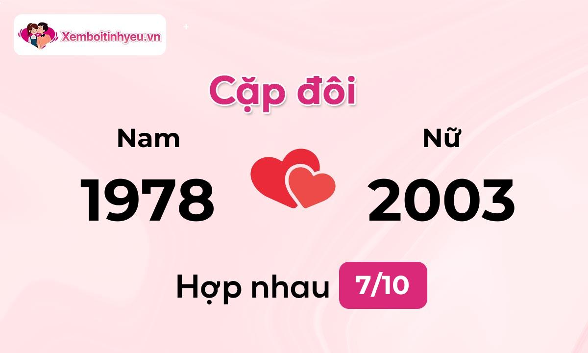 Độ hòa hợp giữa nam sinh năm 1978  và nữ sinh năm 2003