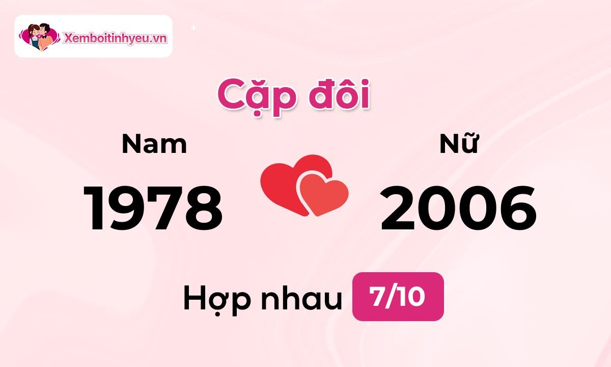 Độ hòa hợp giữa nam sinh năm 1978  và nữ sinh năm 2006