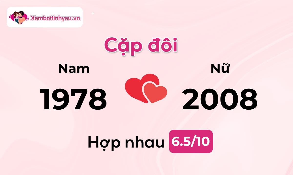 Độ hòa hợp giữa nam sinh năm 1978 và nữ sinh năm 2008