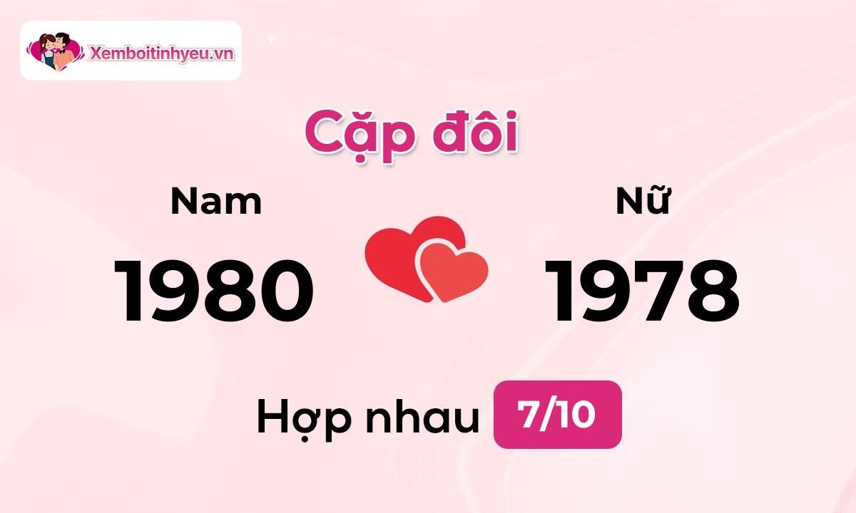 Độ hòa hợp giữa nam sinh năm 1980 và nữ sinh năm 1978