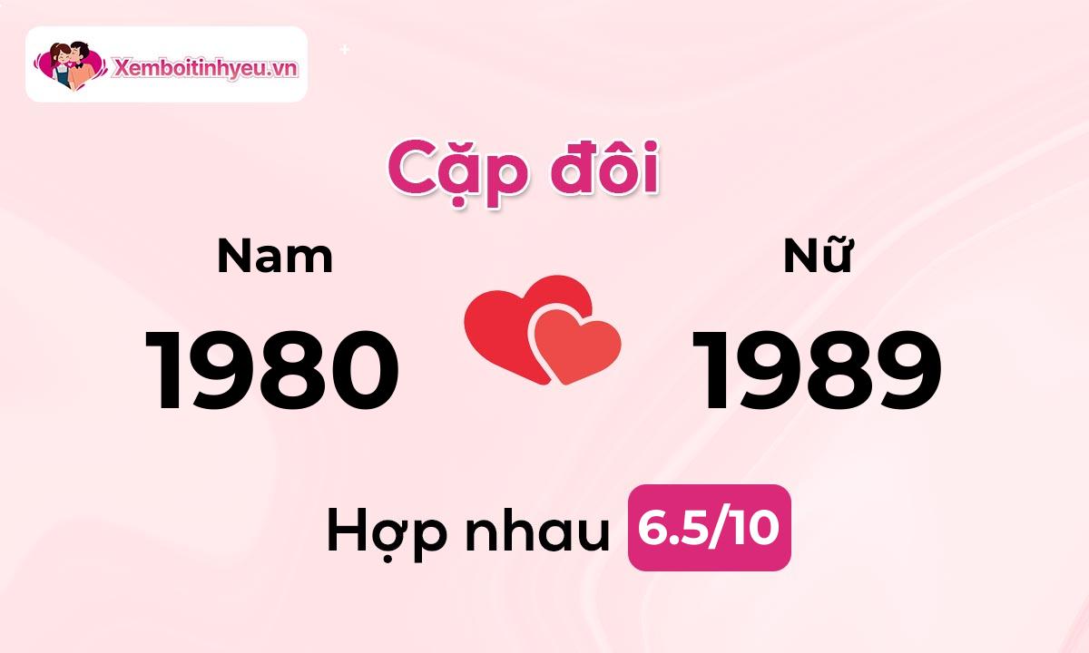 Độ hòa hợp giữa nam sinh năm 1980  và nữ sinh năm 1989