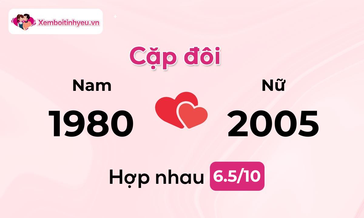 Độ hòa hợp giữa nam sinh năm 1980 và nữ sinh năm 2005