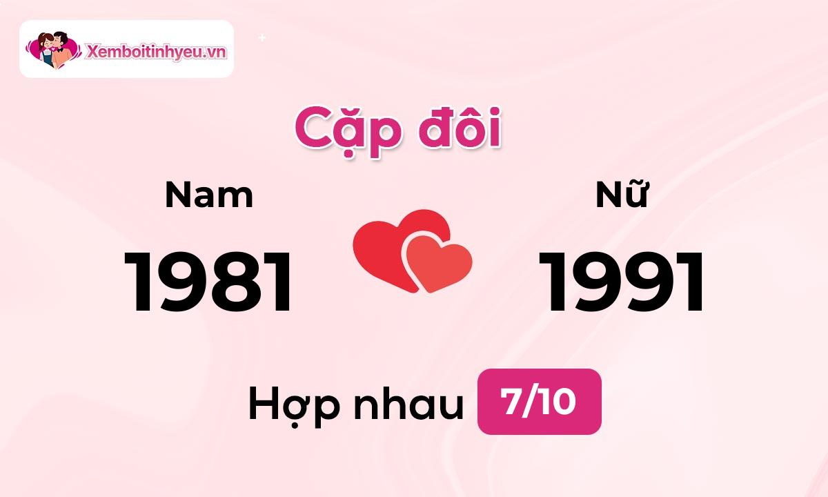 Độ hòa hợp giữa nam sinh năm 1981 và nữ sinh năm 1991