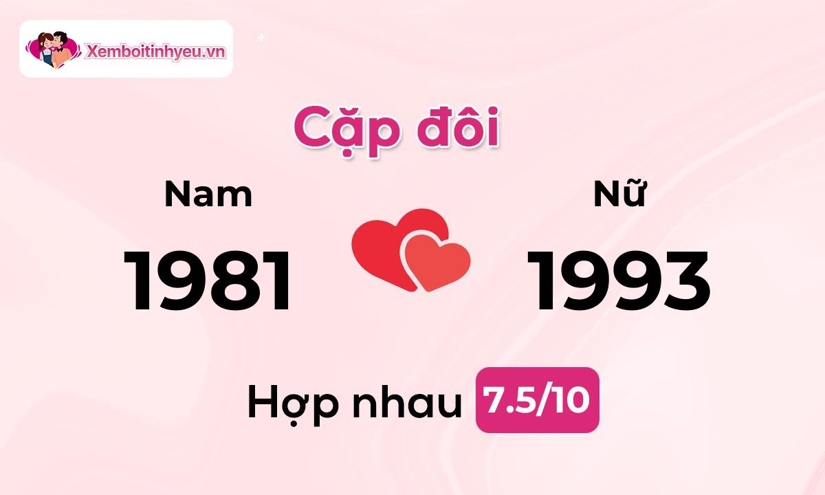 Độ hòa hợp giữa nam sinh năm 1981  và nữ sinh năm 1993