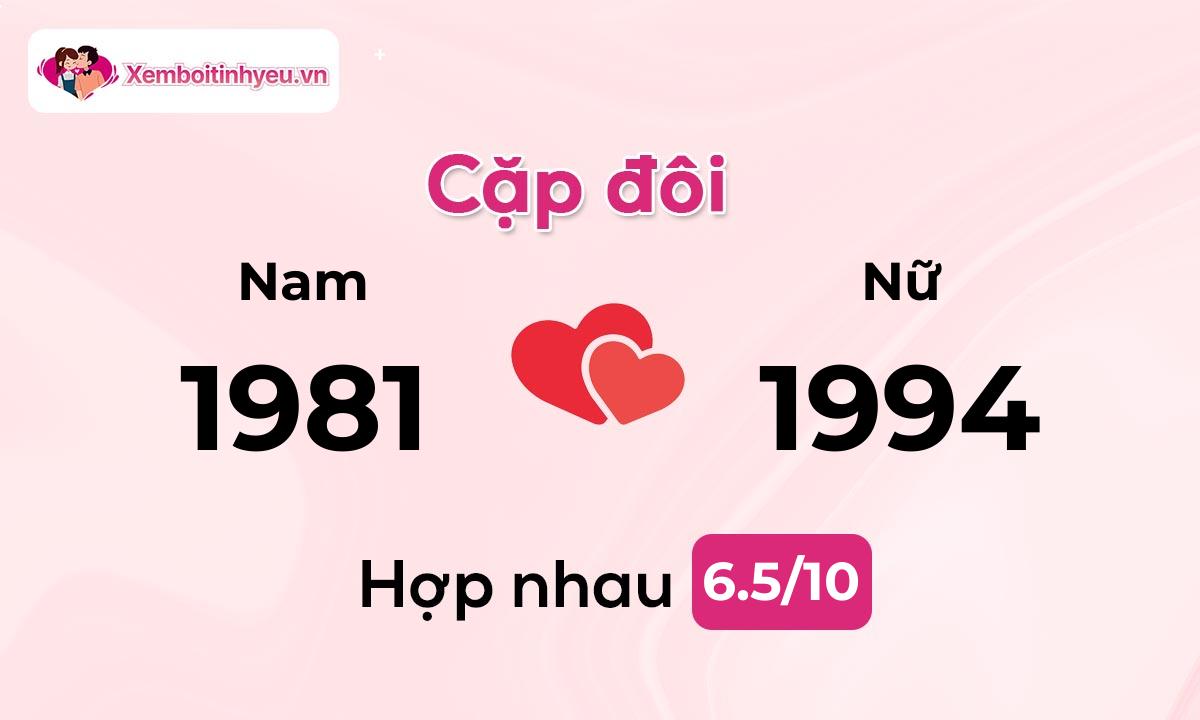 Độ hòa hợp giữa nam sinh năm 1981 và nữ sinh năm 1994