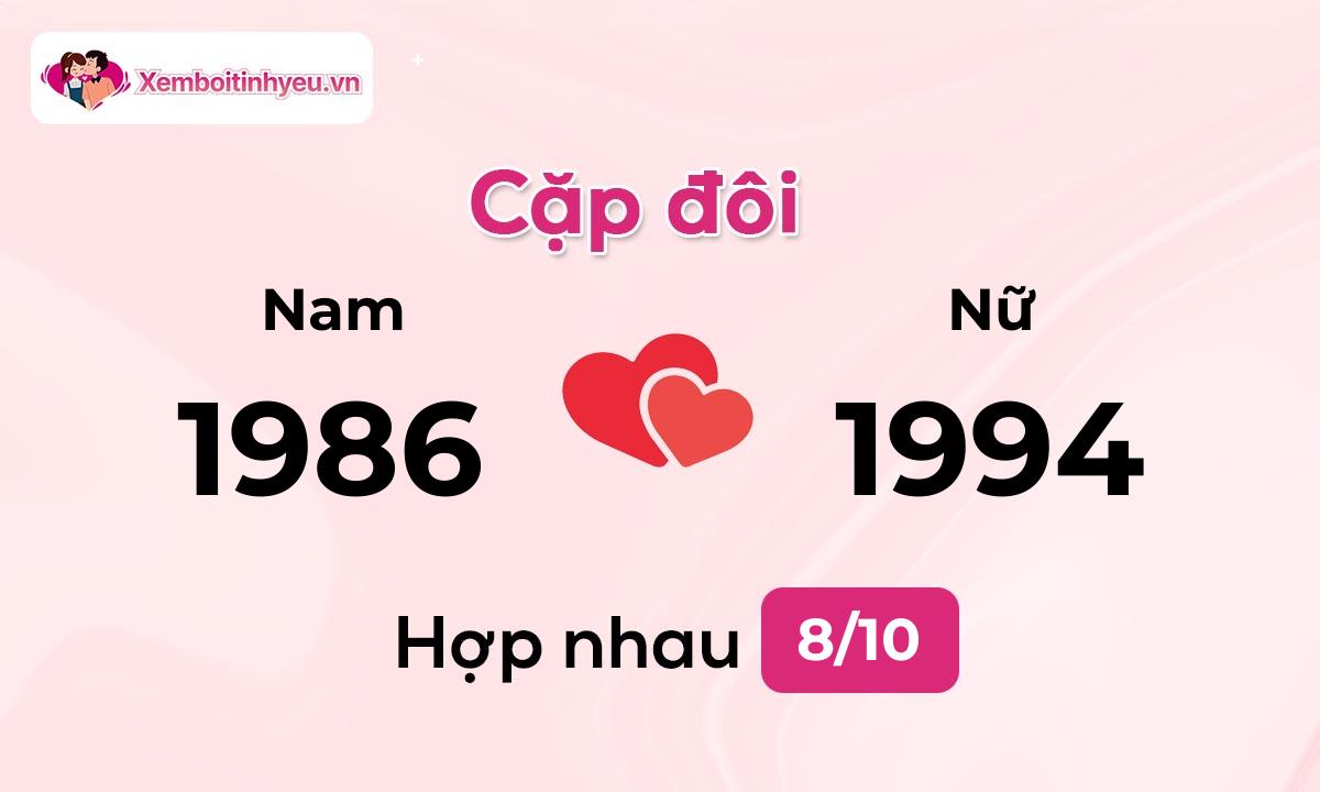 Độ hòa hợp giữa nam sinh năm 1986  và nữ sinh năm 1994