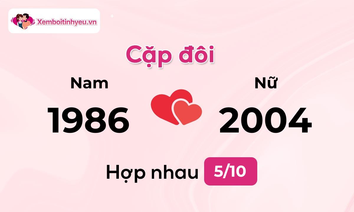 Độ hòa hợp giữa nam sinh năm 1986  và nữ sinh năm 2004