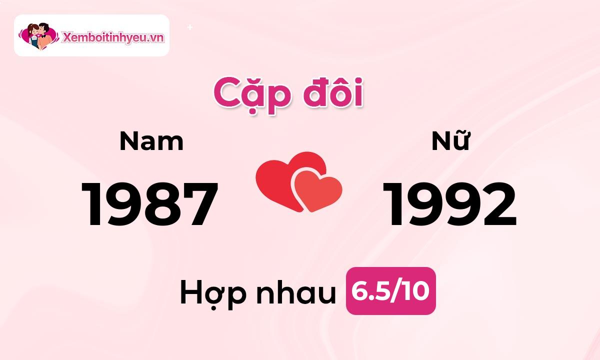 Độ hòa hợp giữa nam sinh năm 1987  và nữ sinh năm 1992