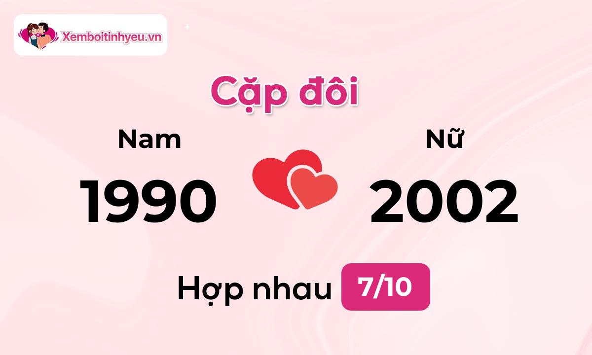 Độ hòa hợp giữa nam sinh năm 1990 và nữ sinh năm 2002