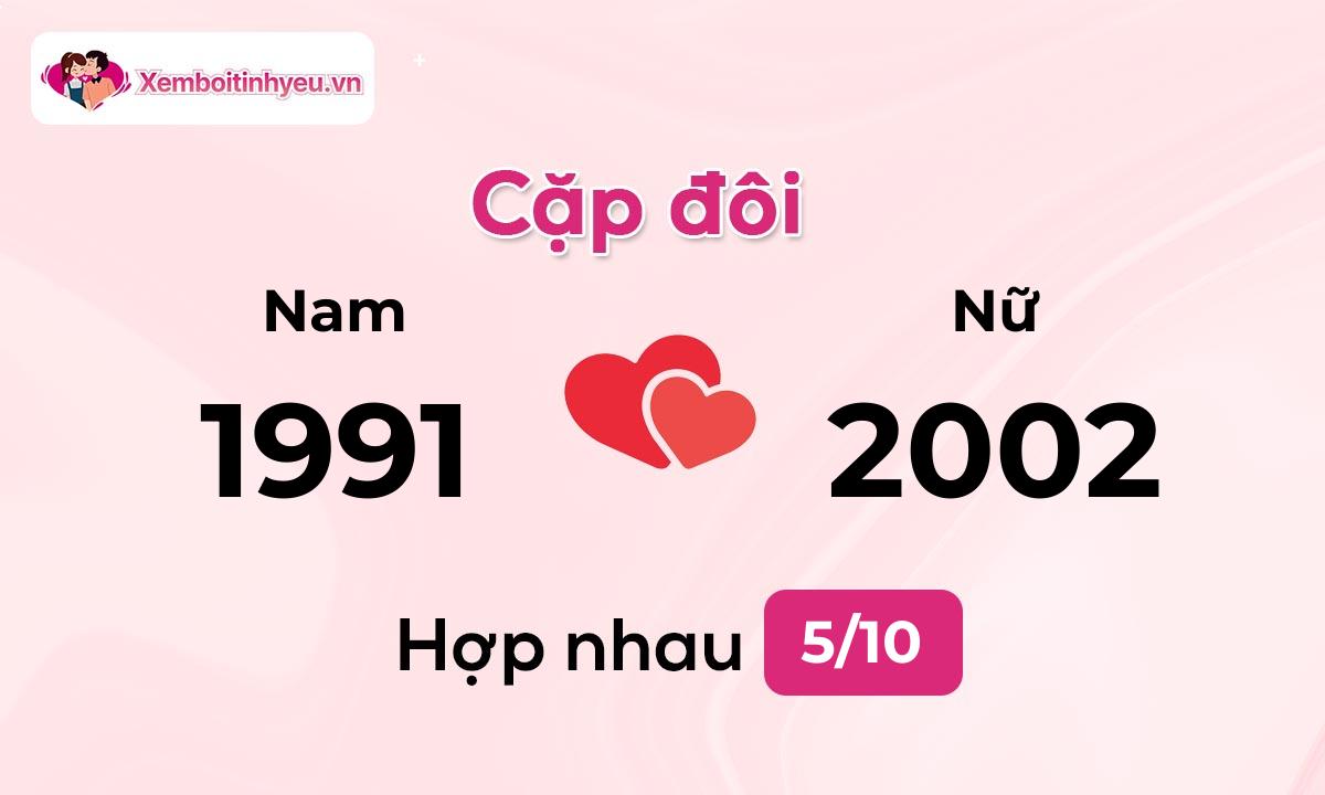 Độ hòa hợp giữa nam sinh năm 1991  và nữ sinh năm 2002