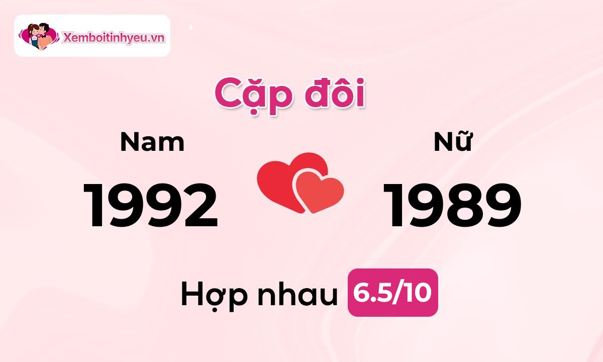 Độ hòa hợp giữa nam sinh năm 1992  và nữ sinh năm 1989